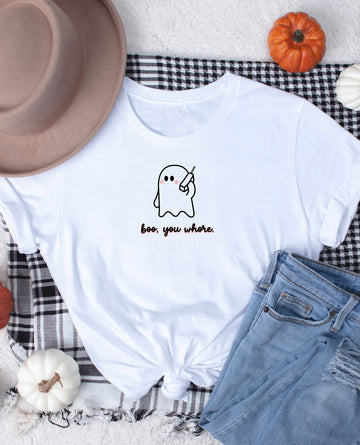 Boo, You Whore - White Tee LIMITED RELEASE