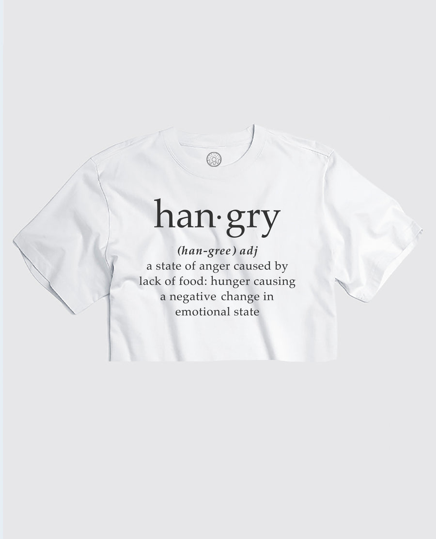 HANGRY! White Cropped Tee