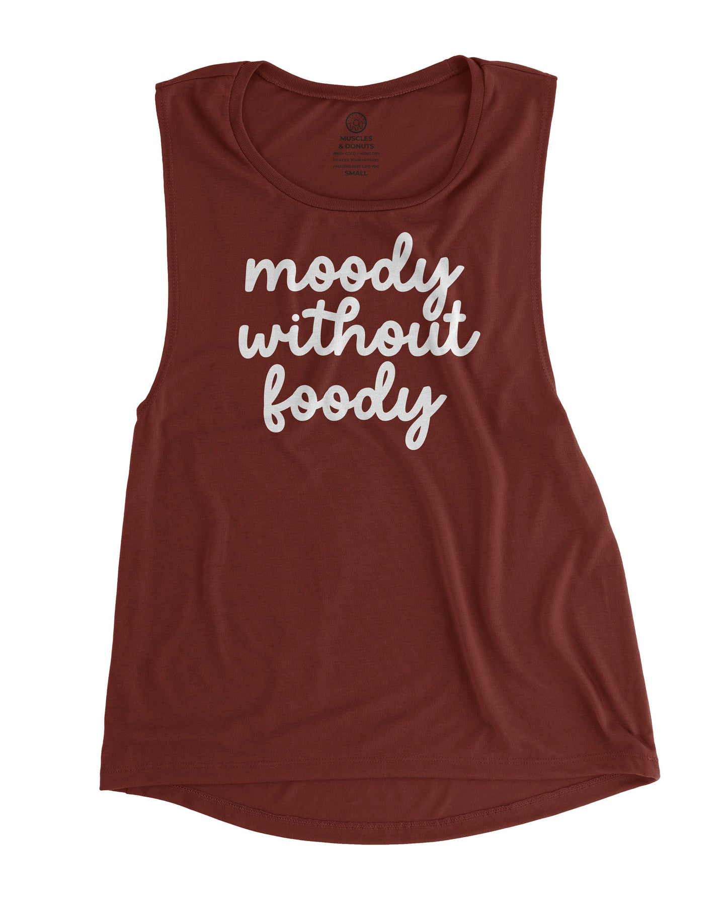 muscles and donuts moody without foody brick color muscle tank