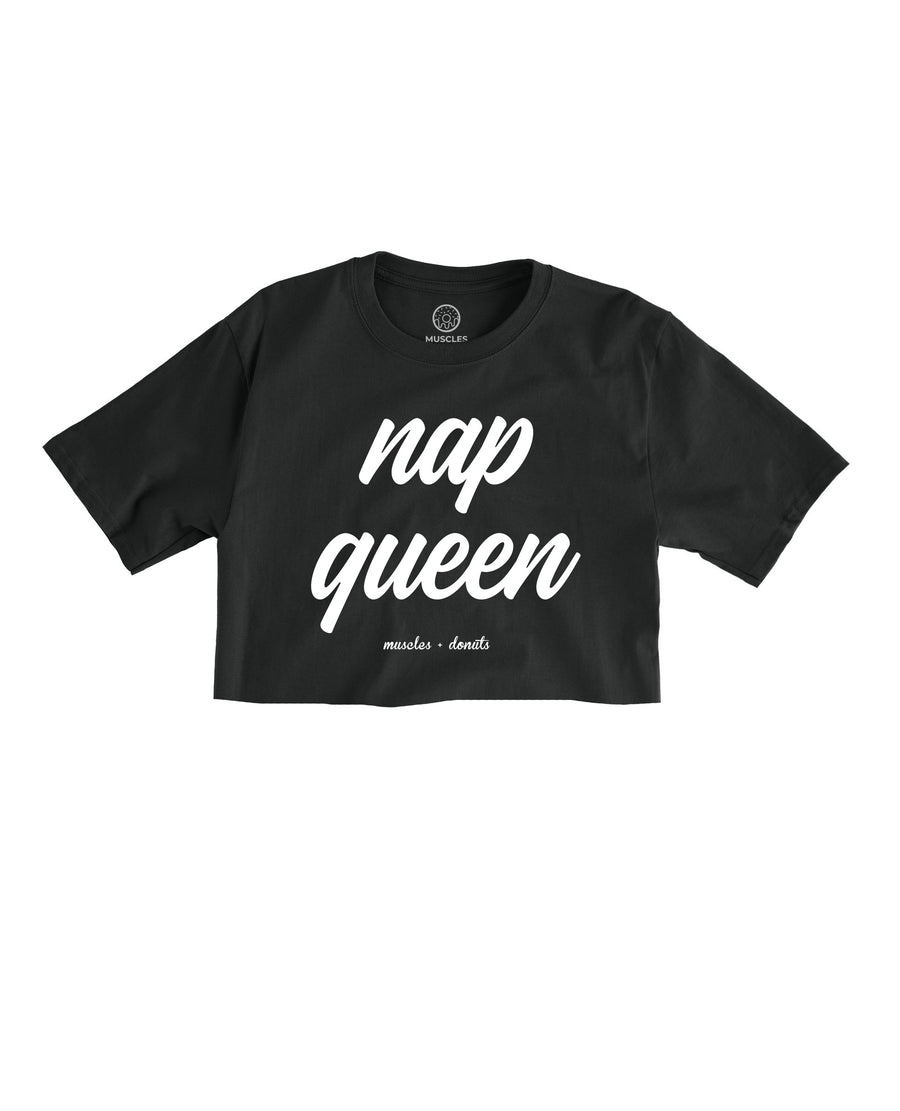 Nap Queen - Black Cropped Tee