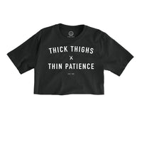 muscles and donuts thick thighs thin patience black crop top tshirt