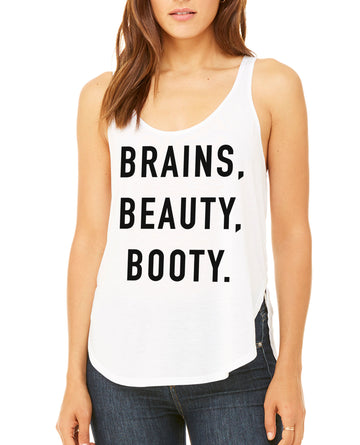 muscles and donuts brains beauty booty tank top