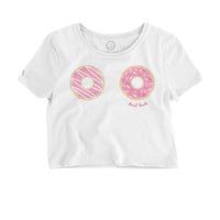 DONUT TOUCH! White Cropped Tee