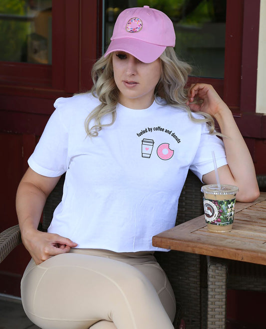 Fueled by Coffee & Donuts - Cropped Tee