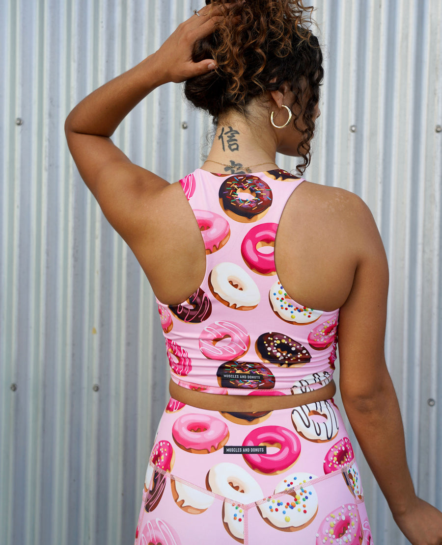 Muscles and donuts Pink Donut crop top