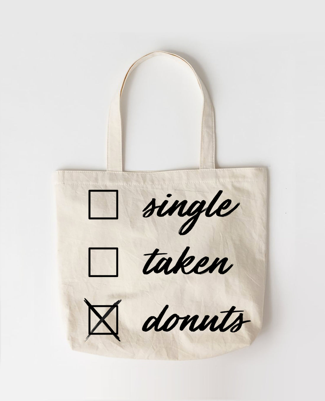 Single Taken Donuts! - Large Canvas Tote Bag