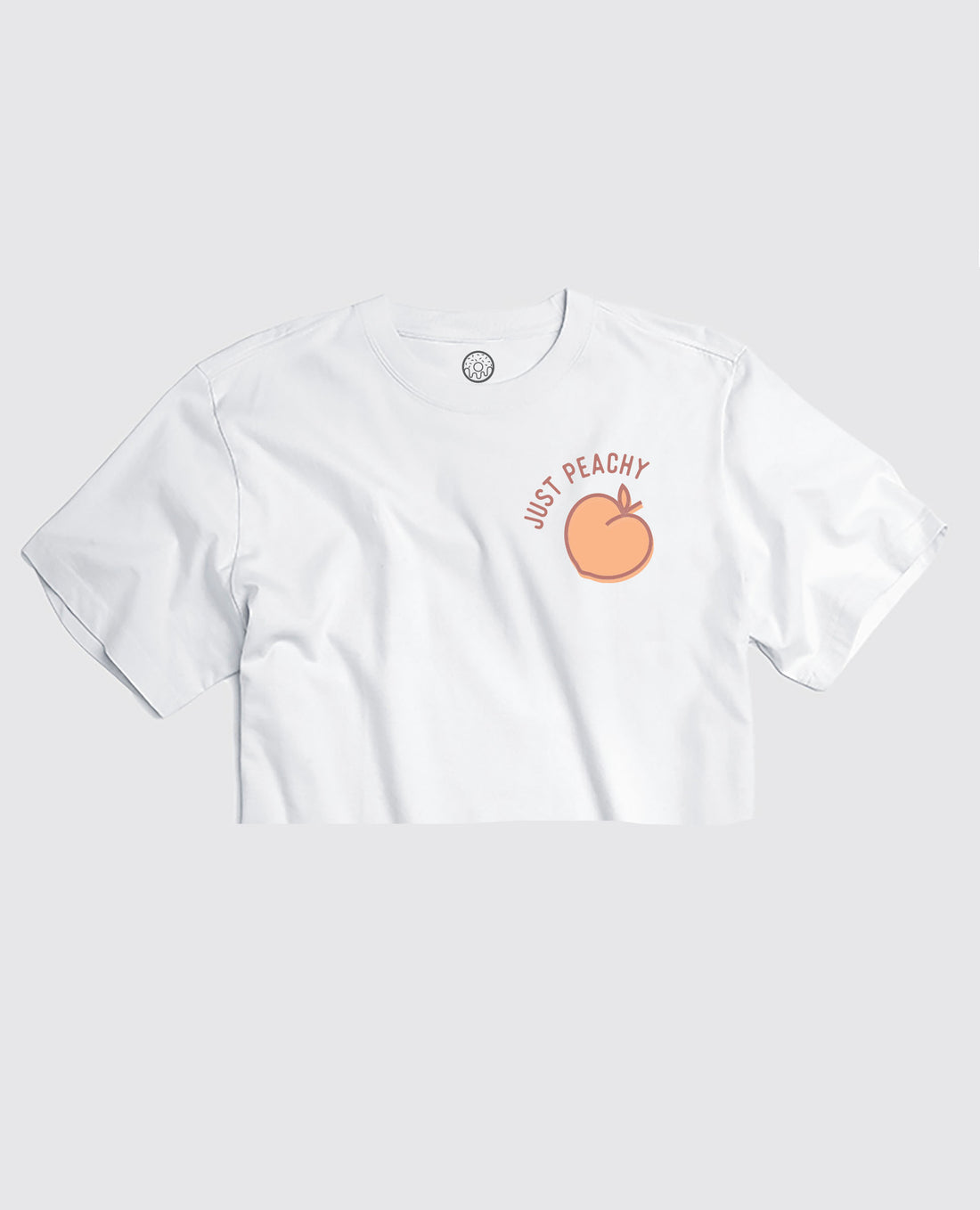Just Peachy - White Cropped Tee