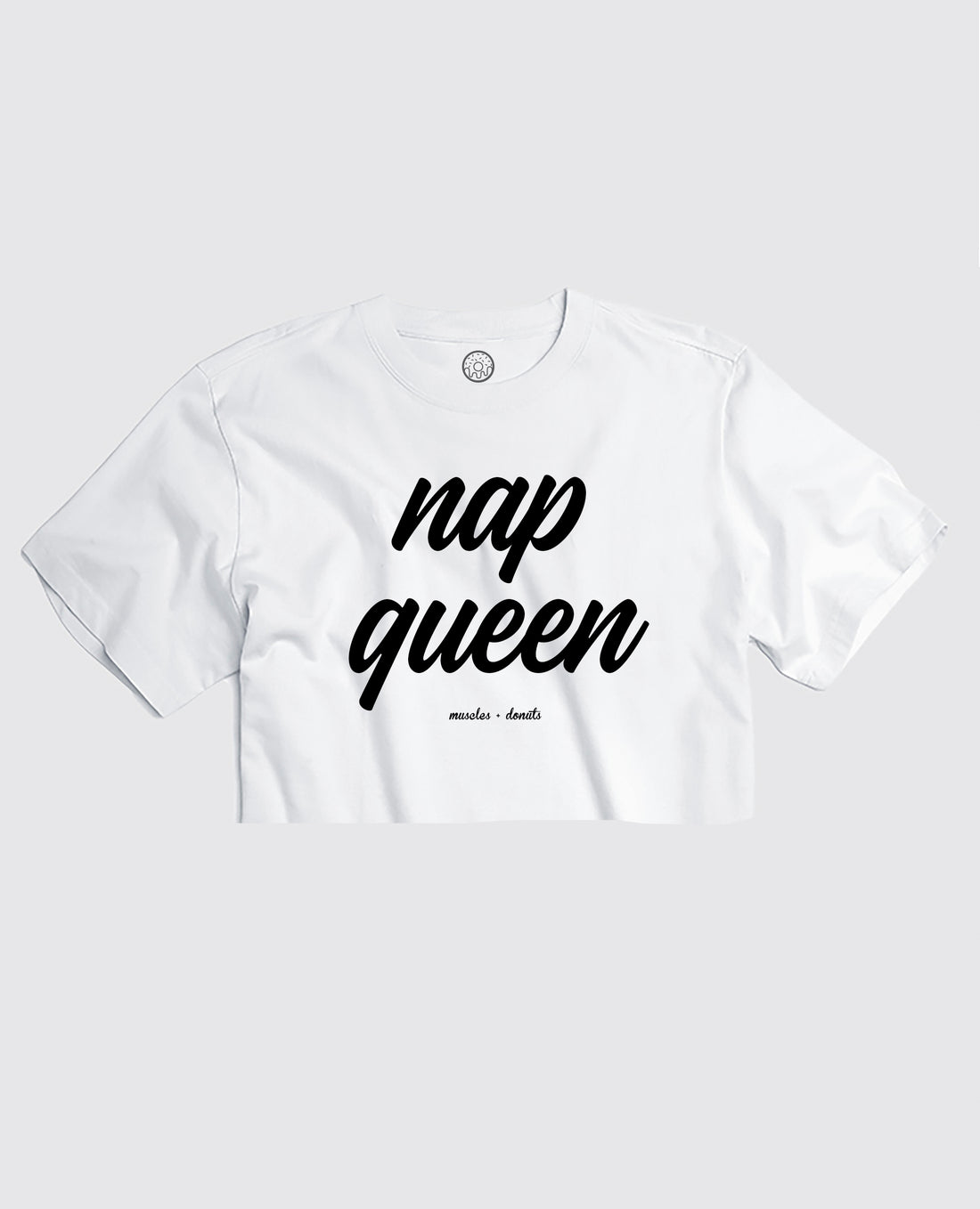 Nap Queen - White Cropped Tee