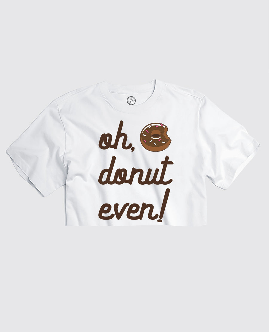 Oh, Donut Even! White Cropped Tee